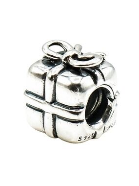 Pandora Present With Bow Sterling Silver Gift Box Charm Retired